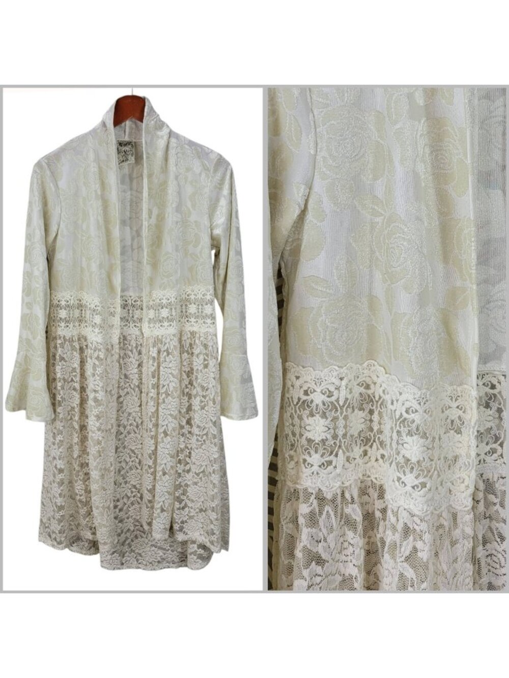 Vocal Lace Velvet Jacket Small Romantic Whimsigoth Alt Boho Wedding Long Fairy